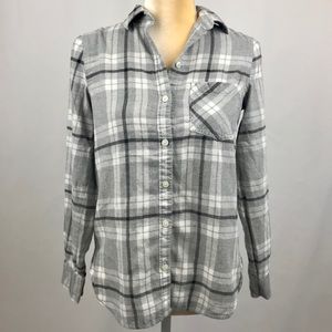 Old Navy Gray and White Classic Flannel XS